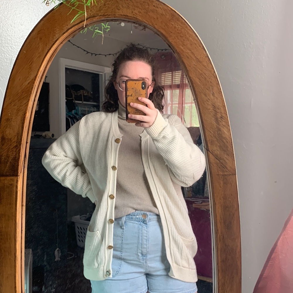 Cream Sweater Cardigan